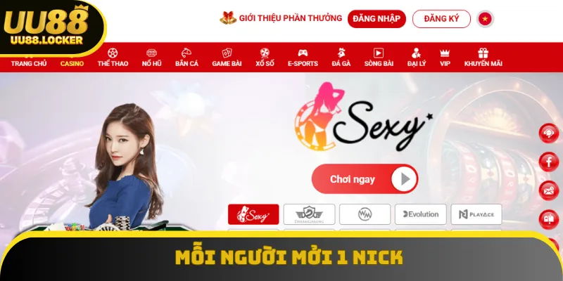 Mỗi cá nhân thiết lập chính thức 1 nick