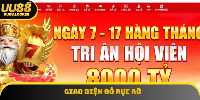 Giao diện sảnh game với gang màu trắng đỏ nổi trội Giao diện sảnh game với gang màu trắng đỏ nổi trội