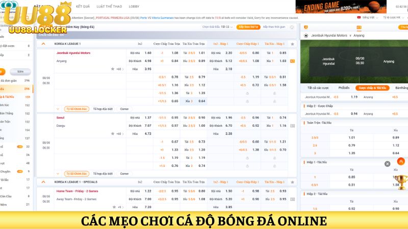 mẹo cá độ bóng đá online