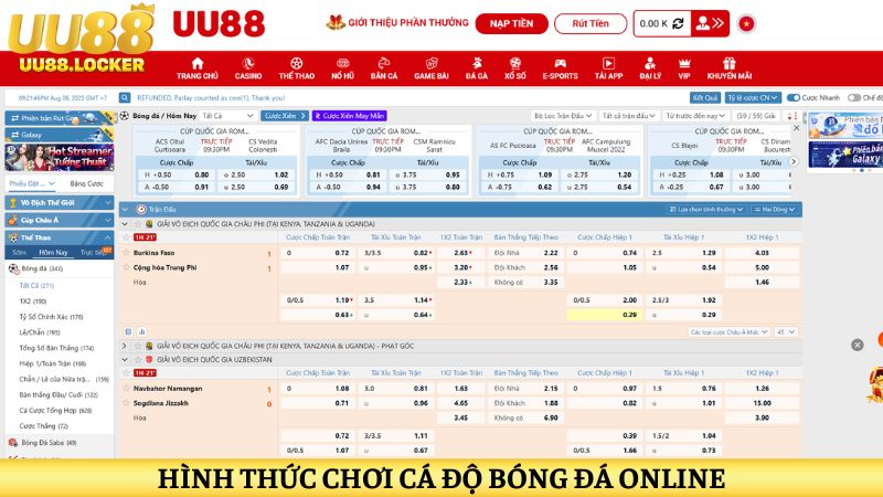 Hình thức chơi cá độ bóng đá online 