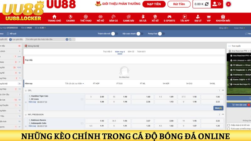 Những kèo chính trong cá độ bóng đá online